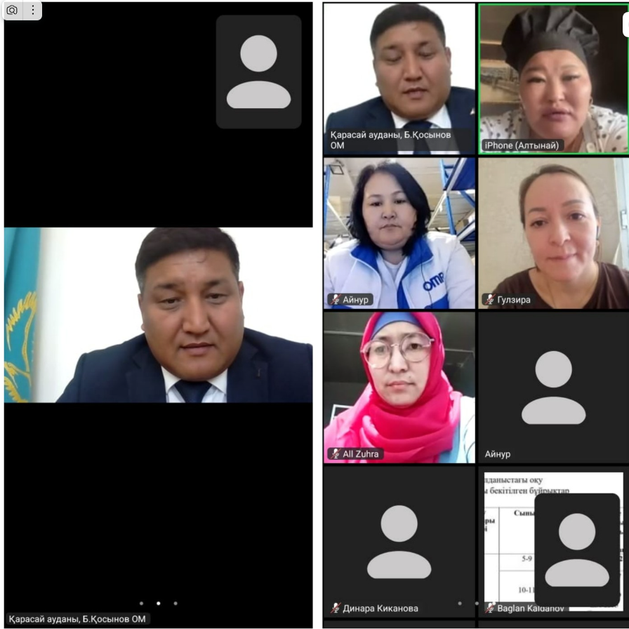 9,11 сынып оқушыларының ата аналарымен оқушыларды қорытынды аттестаттаудан өткізу туралы онлайн форматта жиналыс өтті.